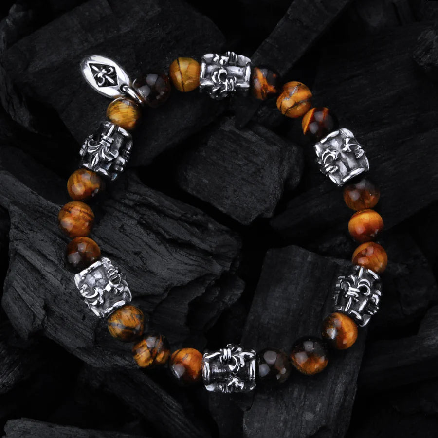 Silberarmband mit Perlen und Lilienröhren