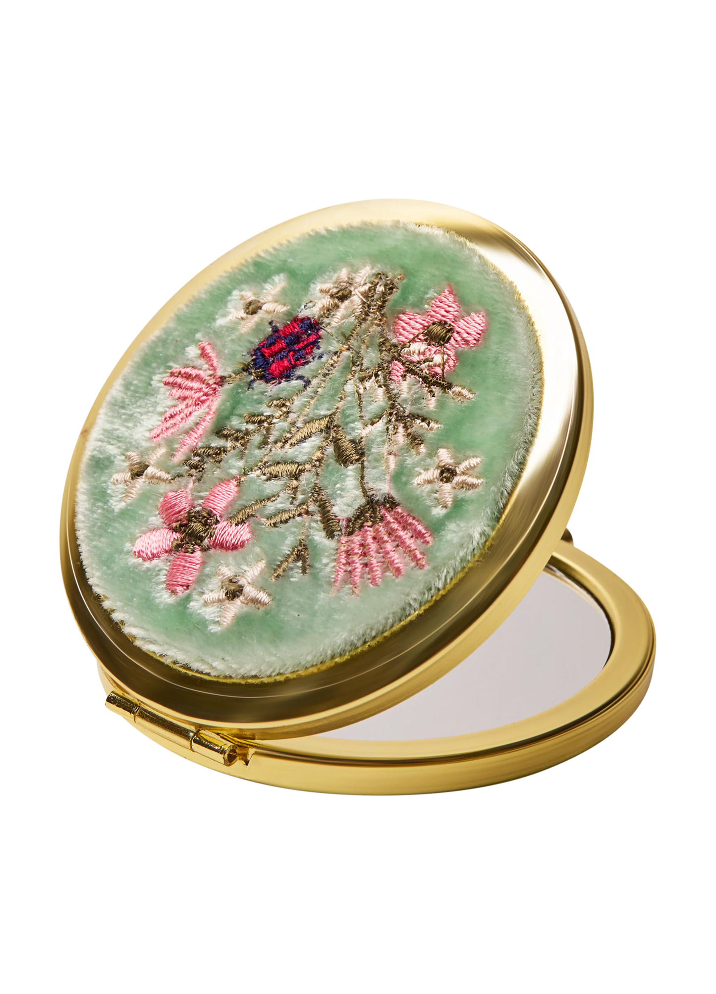 Bestickter Spiegel - Aqua-Bouquet