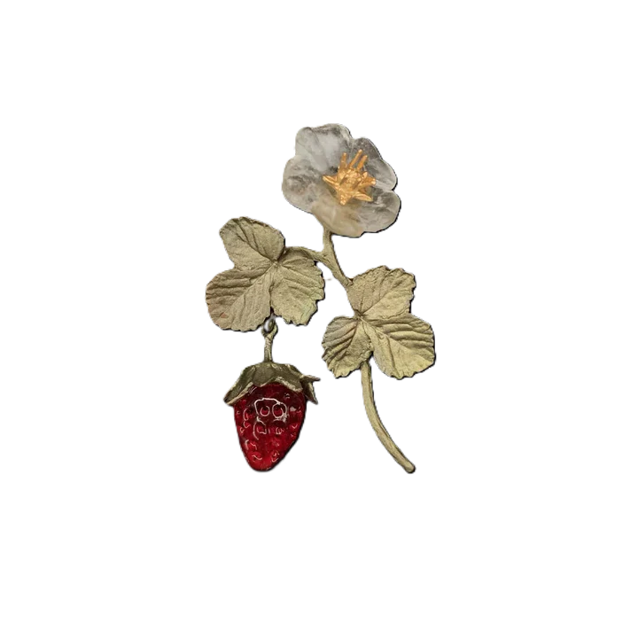 Brosche - Erdbeere