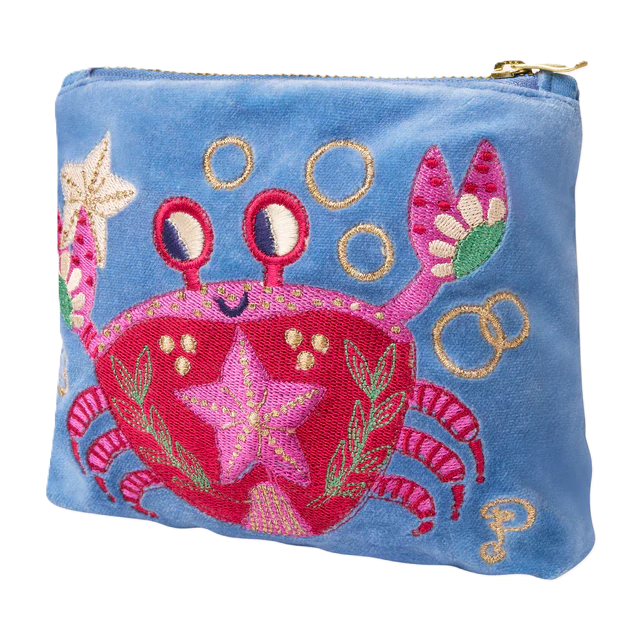 Samt-Minitasche – Seefahrende Krabbe, Kornblume
