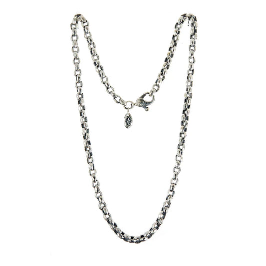 Silberne Halskette PEA s Kette S rau facettiert