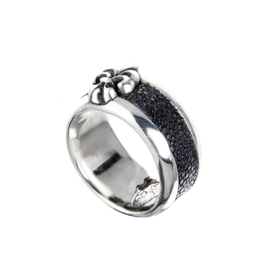 Silberring LILY auf Searay-Leder