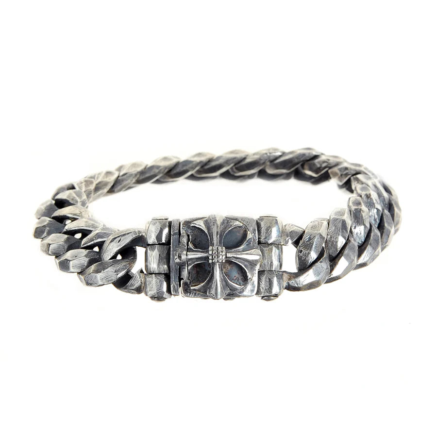 Silberarmband MALTESERKREUZ Facettierte Glieder S