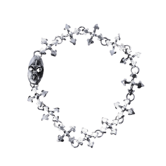 Silberarmband BLADES CROSS Row