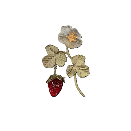 Brosche - Erdbeere