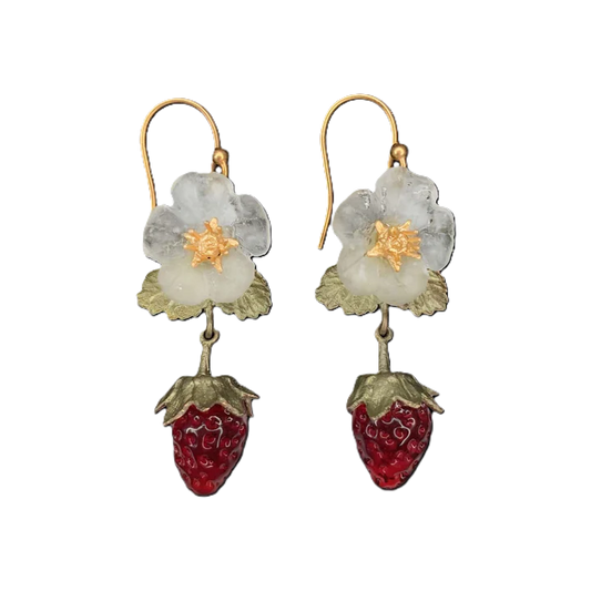 Blütenohrringe - Erdbeere