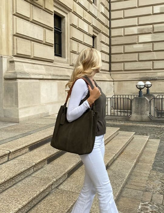 Tasche Suede Green & Brown